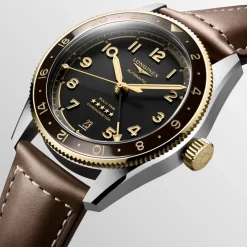 Longines Spirit Zulu Time 39mm L3.802.5.53.2 | Herreure Med Rem | Herreure I Bicolor