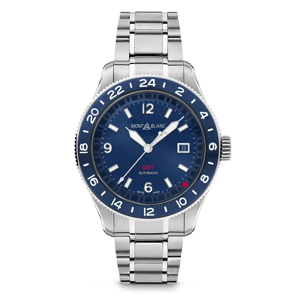 Mont Blanc 1858 GMT 42mm 129616 | Herreure Med Lænke | Herreure I Stål