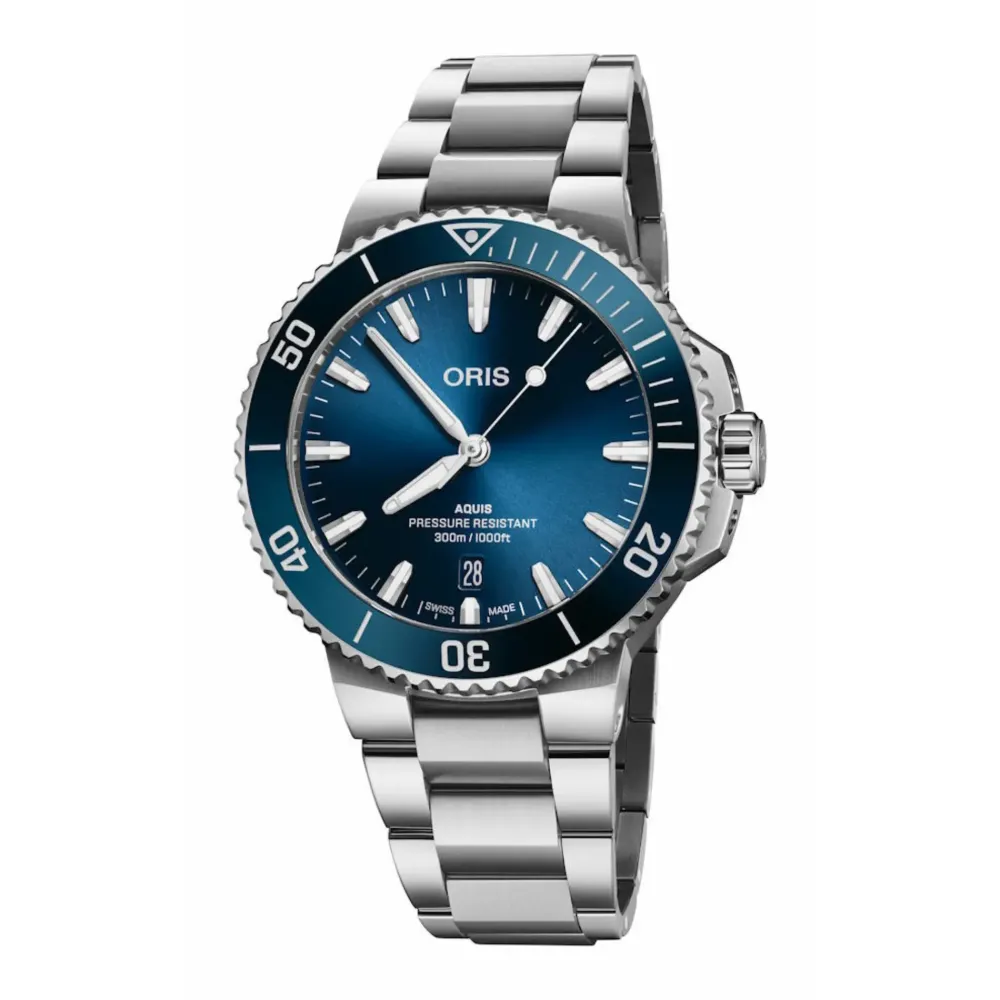 Oris ure Oris Aquis Date 41,5mm 733 7787 4135MB | Herreure Med Lænke | Herreure I Stål