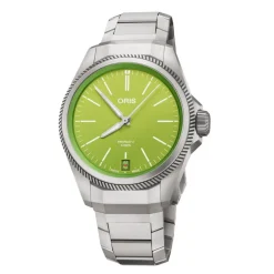 Oris ure Oris ProPilot X Kermit Edition 39mm 400 7778 7157MB | Herreure Med Lænke | Herreure I Titanium