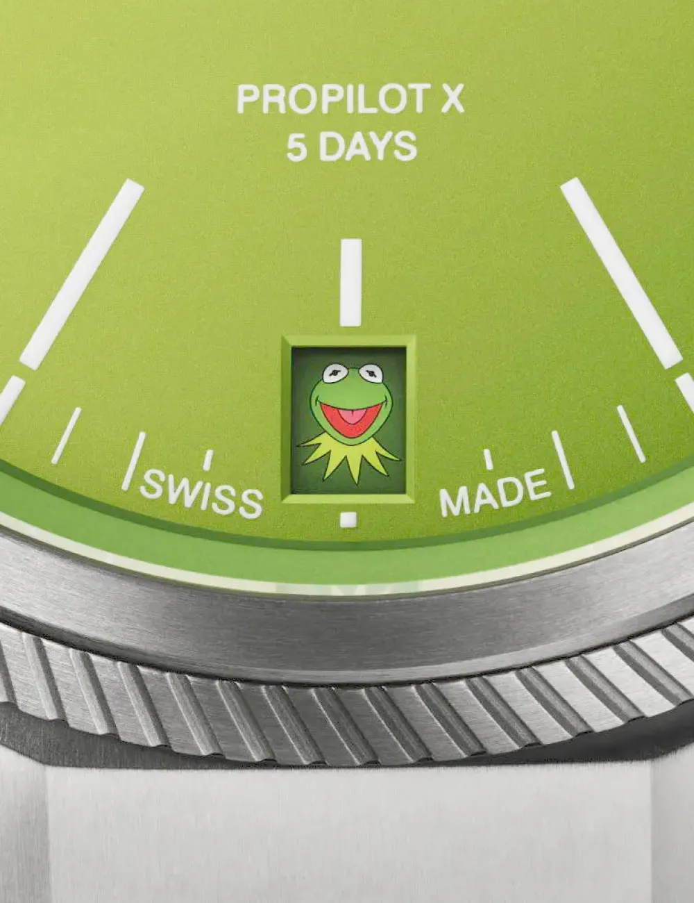 Oris ure Oris ProPilot X Kermit Edition 39mm 400 7778 7157MB | Herreure Med Lænke | Herreure I Titanium