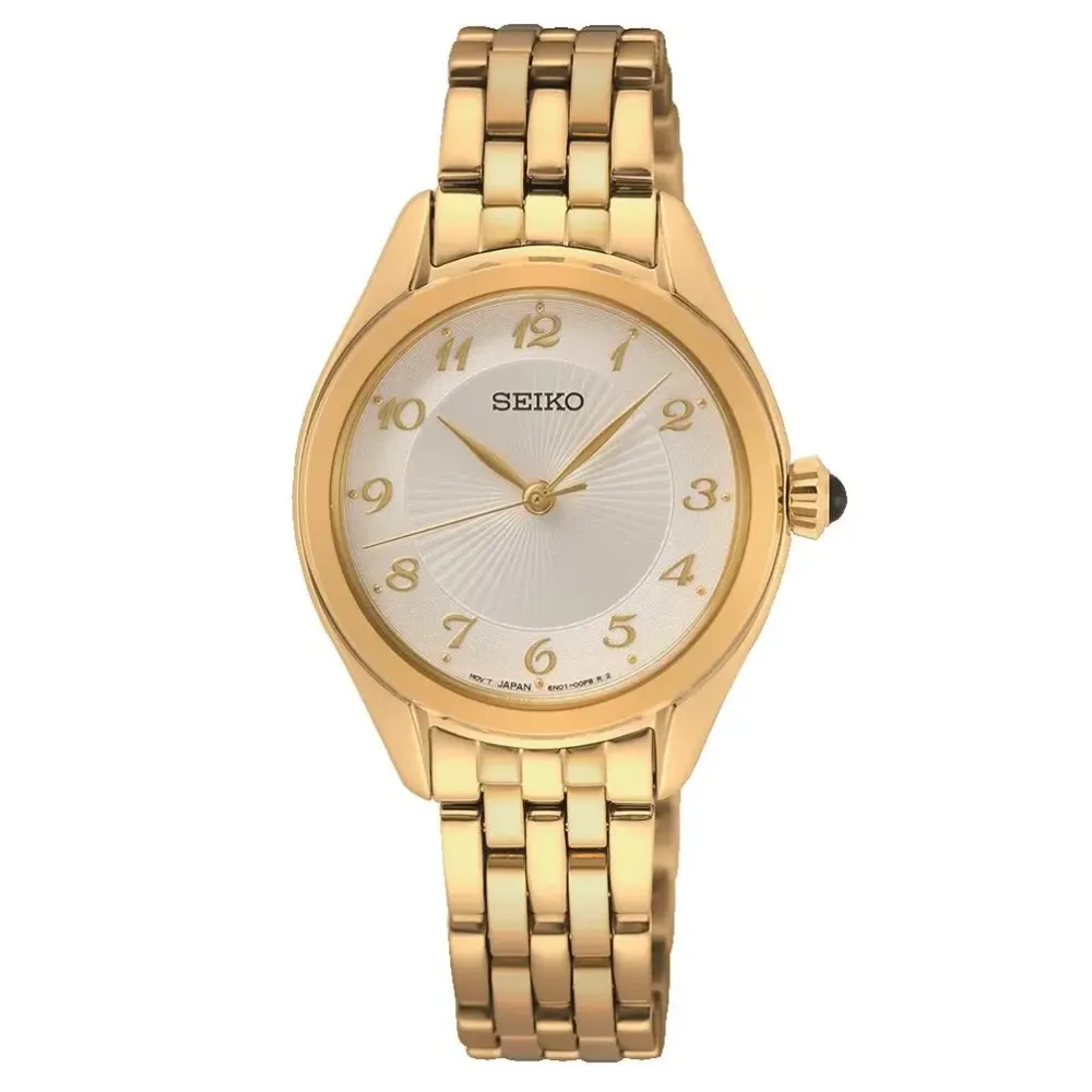 Seiko Caprice SUR384P1 | Dame Dameure Med Lænke | Dameure I Gulddouble