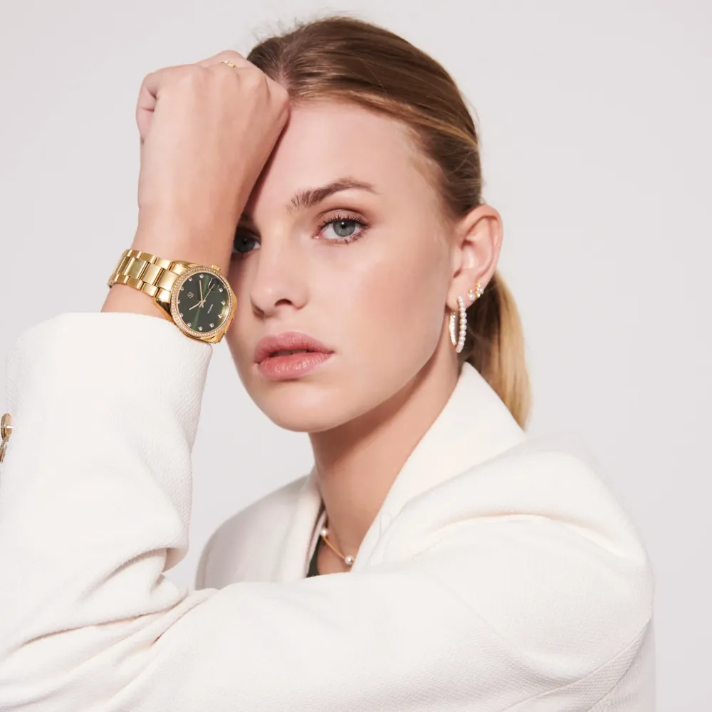 Sif Jakobs Jewellery Sif Jakobs Aurora ur SJ-W1056-CZ-YG | Dame Dameure Med Lænke | Dameure I Gulddouble