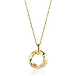 Sif Jakobs Jewellery Sif Jakobs Ferrara halskæde SJ-P1211-CZ-SG | Halskæder | Forgyldte Sølvsmykker