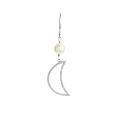 STINE A Jewelry Big Bella Moon with Pearl ørering 1282-00 | Øreringe | Sølvsmykker