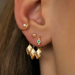 STINE A Jewelry Petit Bon Bon ørering 1005-02-Green | Øreringe | Forgyldte Sølvsmykker