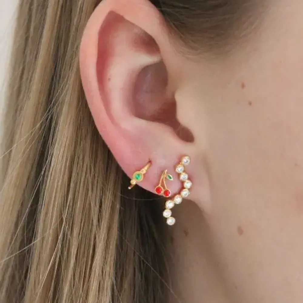 STINE A Jewelry Petit Cherry ørering 1162-02 | Øreringe | Forgyldte Sølvsmykker