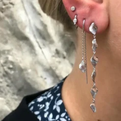 STINE A Jewelry Petit Ile de L'Amour double chain ørering 1238-00 | Øreringe | Sølvsmykker
