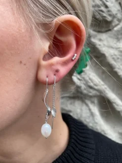 STINE A Jewelry Petit Ile de L'Amour double chain ørering 1238-00 | Øreringe | Sølvsmykker