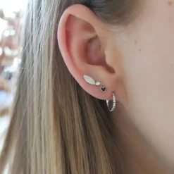 STINE A Jewelry Petit Love Heart ørering 1181-00-BLACK | Øreringe | Sølvsmykker