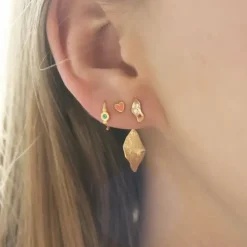 STINE A Jewelry Petit Love Heart ørering 1181-02-CORAL | Øreringe | Forgyldte Sølvsmykker