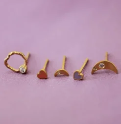 STINE A Jewelry Petit Love Heart ørering 1181-02-CORAL | Øreringe | Forgyldte Sølvsmykker