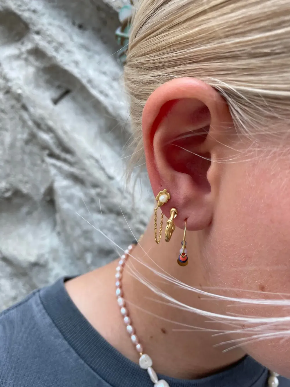 STINE A Jewelry Shelly Pearl ørering 1291-02 | Øreringe | Forgyldte Sølvsmykker