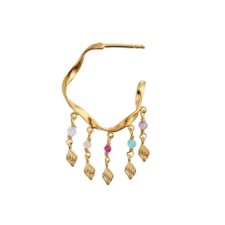 STINE A Jewelry Twisted Creol with stones ørering 1299-02 | Øreringe | Forgyldte Sølvsmykker