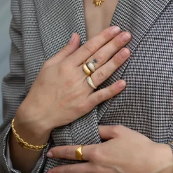 byBiehl smykker ByBiehl Ocean Flow Duo Sparkle ring 5-4207A-GP| Forgyldte Sølvsmykker|Ringe