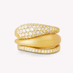 byBiehl smykker ByBiehl Ocean Flow Sparkle Band ring 5-4203A-GP| Forgyldte Sølvsmykker|Ringe