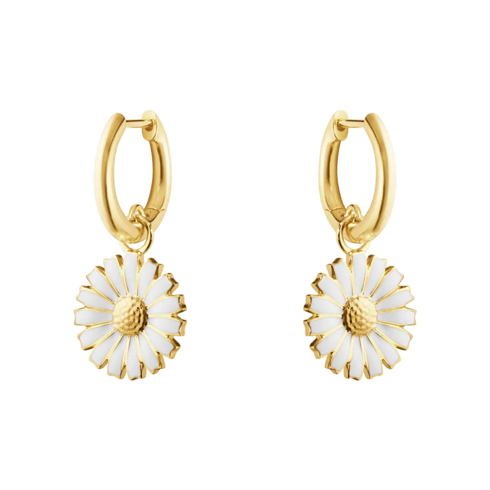 Georg Jensen Daisy øreringe 20001671| Forgyldte Sølvsmykker|Øreringe