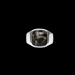 IX Studios smykker IX Studios Cushion Signet ring Turtle Agate DMN0282SLTA| Herresmykker|Ringe
