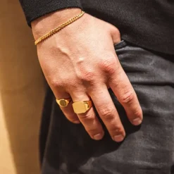 IX Studios smykker IX Studios Octacon Signet ring DMN0290GD| Herresmykker|Ringe