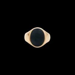 IX Studios smykker IX Studios Oval Signet ring Hawks Eye DMN0337GDHE| Herresmykker|Forgyldte Sølvsmykker