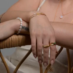 Izabel Camille smykker Izabel Camille Athena ring A4186GS-GREEN| Forgyldte Sølvsmykker|Ringe