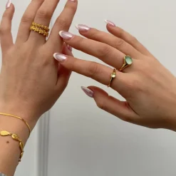 Izabel Camille smykker Izabel Camille Athena ring A4194GS-AQUAGREEN| Forgyldte Sølvsmykker|Ringe