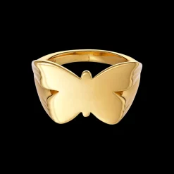 Jane Kønig smykker Jane Kønig Butterfly signet ring BSR-HS23-G| Ringe|Forgyldte Sølvsmykker
