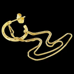 Jane Kønig smykker Jane Kønig Orbis Chain Hoop ørering OCH-SS25-G| Forgyldte Sølvsmykker|Øreringe