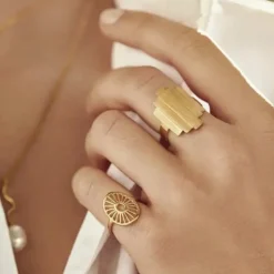 Pernille Corydon smykker Pernille Corydon Brick ring R-492-GP| Forgyldte Sølvsmykker|Ringe