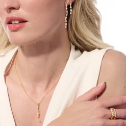 Sif Jakobs Jewellery Sif Jakobs Ellera Ovale Lungo halskæde SJ-N2421-CZ| Sølvsmykker|Halskæder