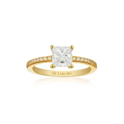 Sif Jakobs Jewellery Sif Jakobs Ellera Quadrato ring SJ-R42280-CZ-YG| Ringe|Forgyldte Sølvsmykker