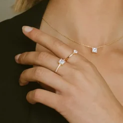 Sif Jakobs Jewellery Sif Jakobs Ellera Quadrato ring SJ-R42280-CZ-YG| Ringe|Forgyldte Sølvsmykker