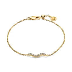 Sif Jakobs Jewellery Sif Jakobs Ellera Waves armbånd SJ-B3859-CZ-YG| Forgyldte Sølvsmykker|Armbånd
