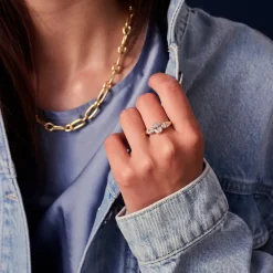 Sif Jakobs Jewellery Sif Jakobs Ellisse Tre ring SJ-R2340-CZ-YG| Ringe|Forgyldte Sølvsmykker