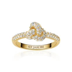 Sif Jakobs Jewellery Sif Jakobs Imperia Piccolo ring SJ-R10751-CZ-YG| Forgyldte Sølvsmykker|Ringe