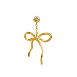 STINE A Jewelry Dangling Flow Bow ørering 1362-02| Forgyldte Sølvsmykker|Øreringe