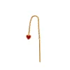 STINE A Jewelry Danling Love Heart ørering 1364-02-Burgundy| Forgyldte Sølvsmykker|Øreringe