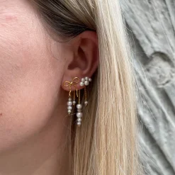 STINE A Jewelry Flow Bow ørering 1343-02| Øreringe|Forgyldte Sølvsmykker