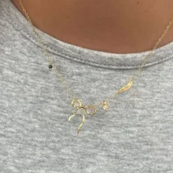 STINE A Jewelry Flow Bow vedhæng 5059-02| Forgyldte Sølvsmykker|Vedhæng