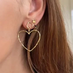 STINE A Jewelry Funky Heart ørering 1317-02| Øreringe|Forgyldte Sølvsmykker