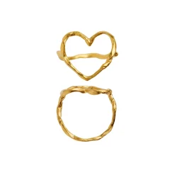 STINE A Jewelry Funky Heart ring 4054-02| Forgyldte Sølvsmykker|Ringe