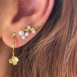 STINE A Jewelry Petit Flow Creol ørering 1323-02| Øreringe|Forgyldte Sølvsmykker