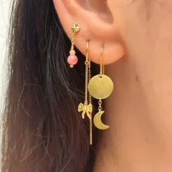 STINE A Jewelry Sun and Moon ørering 1359-02| Forgyldte Sølvsmykker|Øreringe