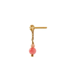 STINE A Jewelry Tres Petit Etoile with Coral ørering 1361-02| Forgyldte Sølvsmykker|Øreringe